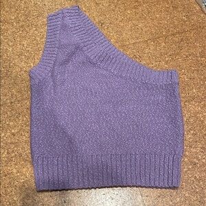 Madewell Purple One-Shoulder Sweater